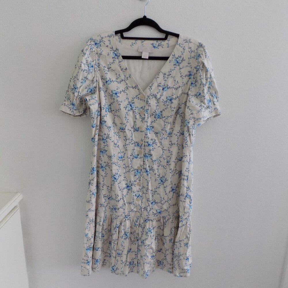 Rachel Parcell Blue Floral Drop Waiste Dress